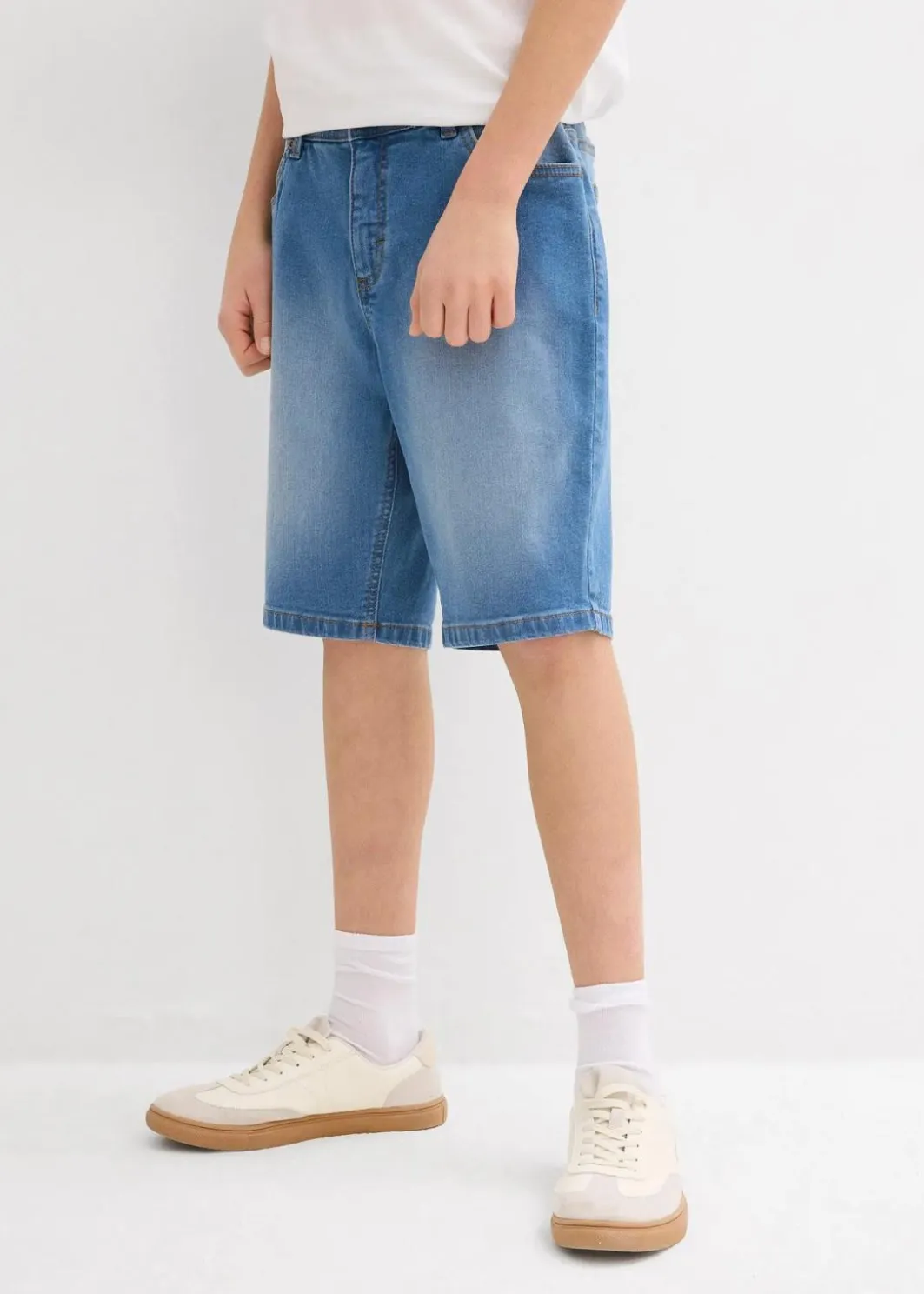 Kinder bonprix Jungen 9-16 Jahre·Mehrfachpacks|Jungen 9-16 Jahre·Shorts|Stretch-Jeans-Bermuda mit verstellbarem Bund, Regular Fit (2er Pack)