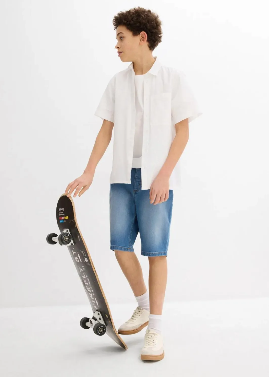 Kinder bonprix Jungen 9-16 Jahre·Mehrfachpacks|Jungen 9-16 Jahre·Shorts|Stretch-Jeans-Bermuda mit verstellbarem Bund, Regular Fit (2er Pack)