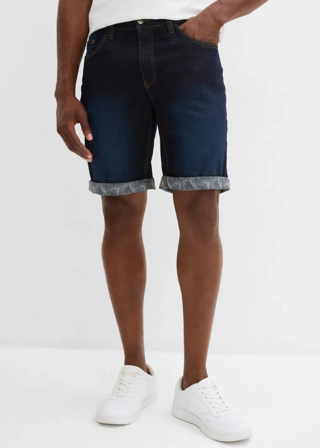 Herren bonprix Große Größen|Shorts|Stretch-Jeans-Bermuda, Regular Fit