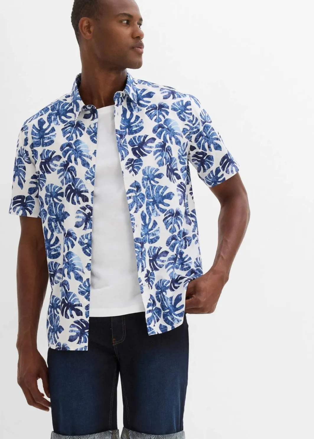 Herren bonprix Große Größen|Shorts|Stretch-Jeans-Bermuda, Regular Fit