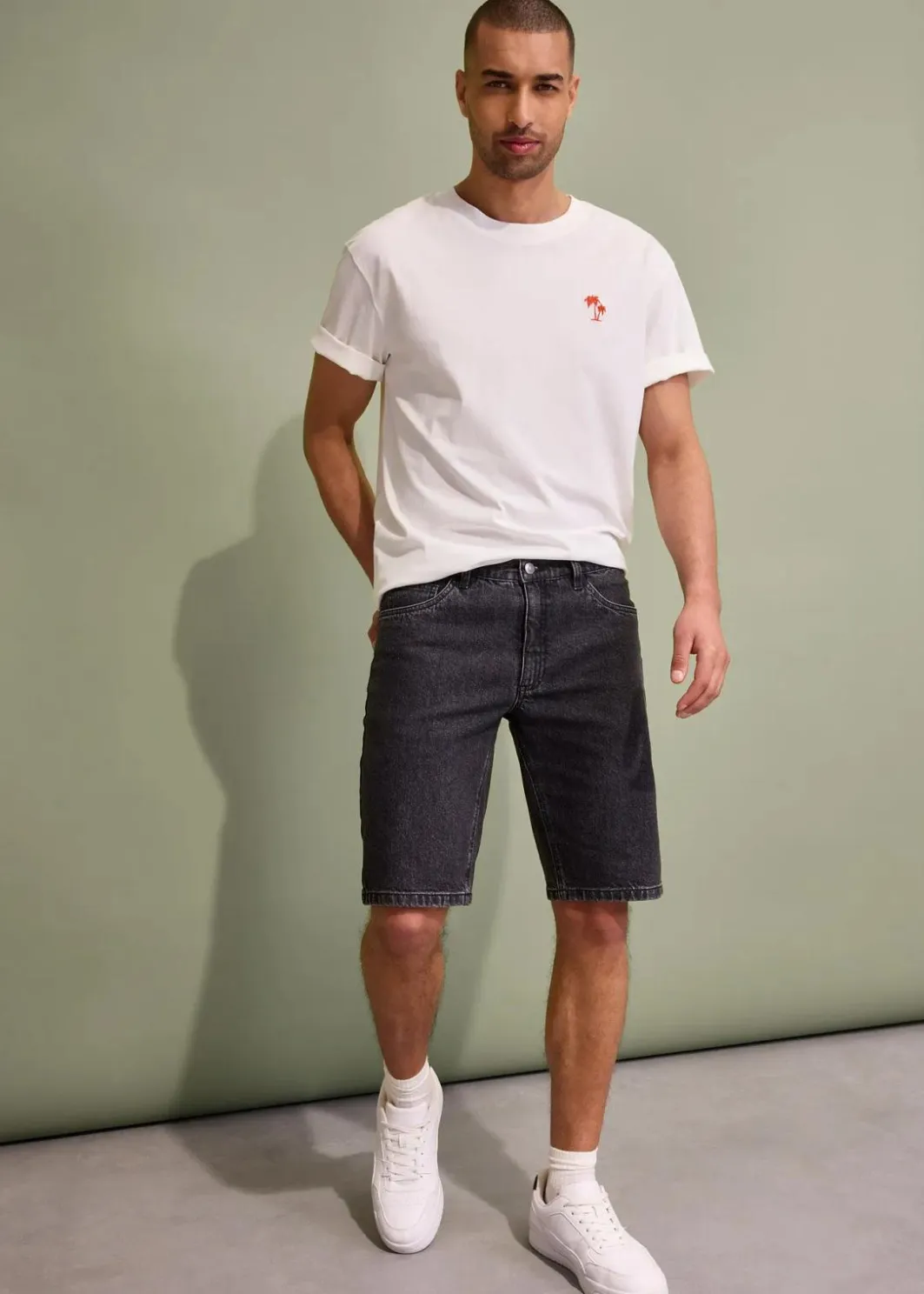 Herren bonprix Große Größen|Shorts|Stretch-Jeans-Bermuda, Relaxed Fit