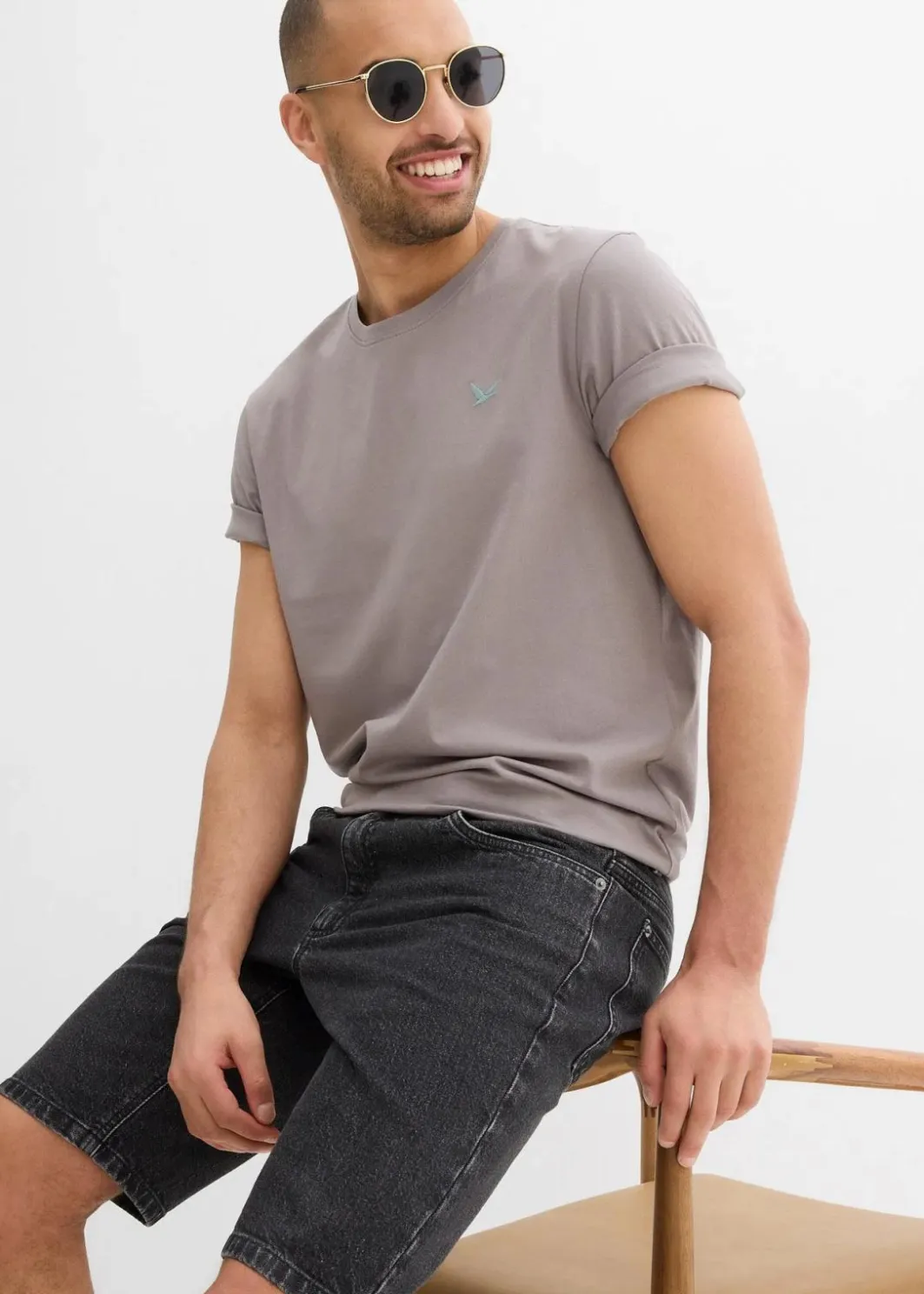 Herren bonprix Große Größen|Shorts|Stretch-Jeans-Bermuda, Relaxed Fit