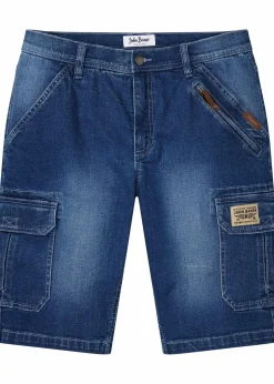 New Stretch-Jeans-Cargobermuda, Regular Fit Herren Große Größen|Shorts