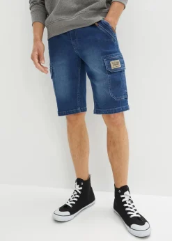New Stretch-Jeans-Cargobermuda, Regular Fit Herren Große Größen|Shorts