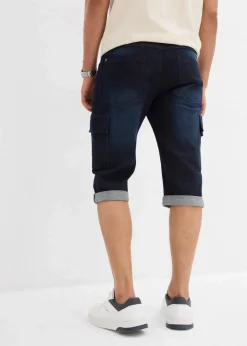 Discount Stretch-Jeans-Cargobermuda, Regular Fit Herren Große Größen|Shorts