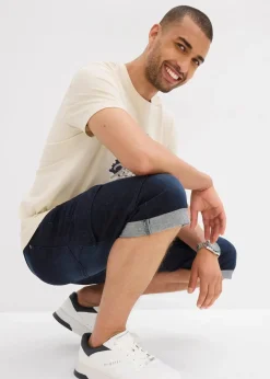 Discount Stretch-Jeans-Cargobermuda, Regular Fit Herren Große Größen|Shorts