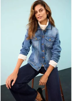 Stretch-Jeansjacke, Basic Damen Bekleidung·Hosen|Jacken & Mäntel