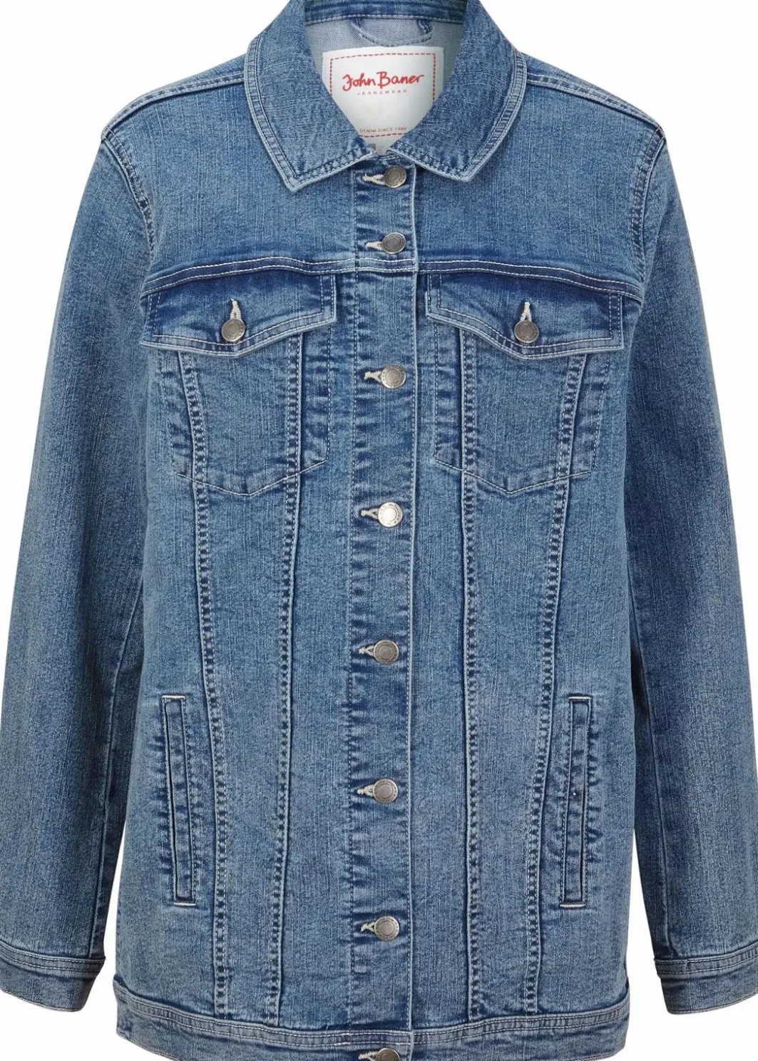 Clearance Stretch-Jeansjacke, Boyfriend Damen Bekleidung·Hosen|Jacken & Mäntel