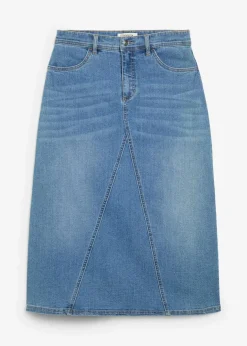 Damen bonprix Röcke|Bekleidung·Sportbekleidung|Stretch-Jeansrock, High Waist
