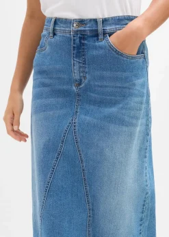 Damen bonprix Röcke|Bekleidung·Sportbekleidung|Stretch-Jeansrock, High Waist