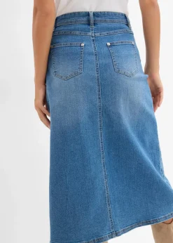 Damen bonprix Röcke|Bekleidung·Sportbekleidung|Stretch-Jeansrock, High Waist