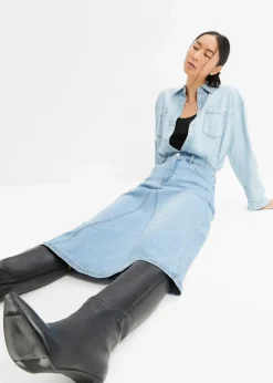 New Stretch-Jeansrock, High Waist Damen Bekleidung·Sportbekleidung|Röcke
