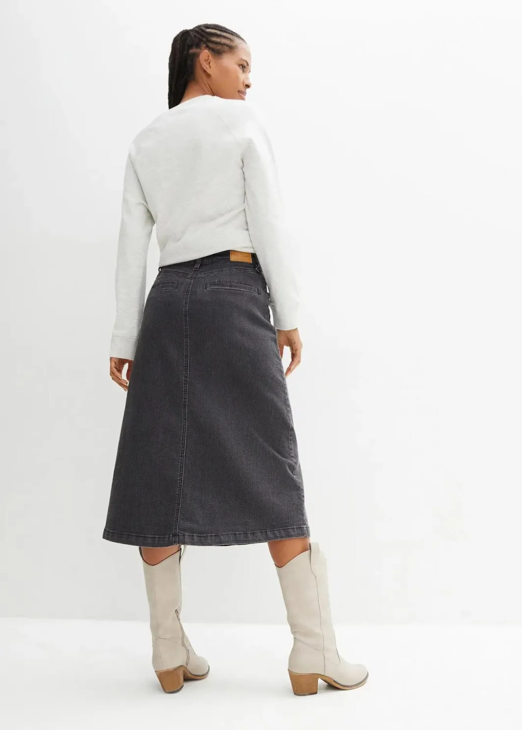 Hot Stretch-Jeansrock, Midi-Länge Damen Bekleidung·Sportbekleidung|Röcke
