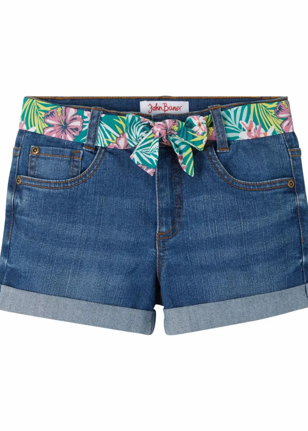 Hot Stretch-Jeans-Shorts mit Gürtel Kinder Mädchen 9-16 Jahre·Shorts|Mädchen 9-16 Jahre·Jeans
