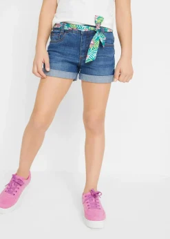 Hot Stretch-Jeans-Shorts mit Gürtel Kinder Mädchen 9-16 Jahre·Shorts|Mädchen 9-16 Jahre·Jeans