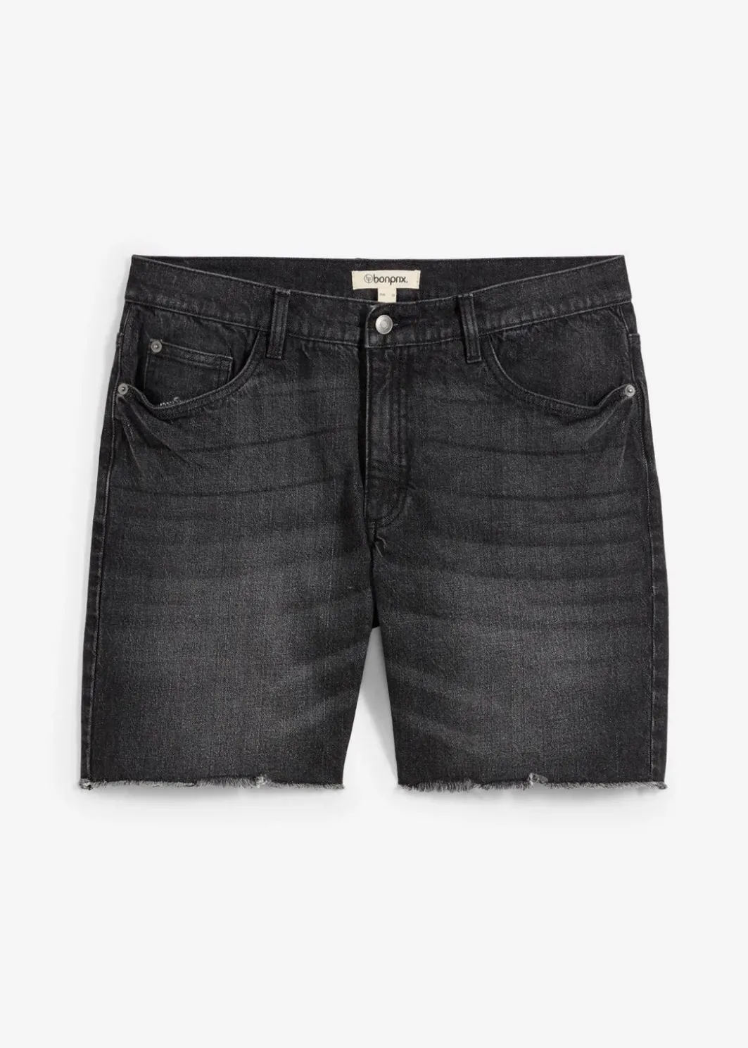 Clearance Stretch-Jeans-Shorts mit offenen Saumkanten, Relaxed Fit Herren Große Größen|Shorts