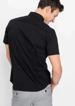 Herren bonprix Hemden|Große Größen|Stretch-Kurzarmhemd, Slim Fit