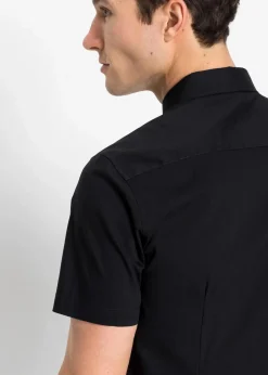 Herren bonprix Hemden|Große Größen|Stretch-Kurzarmhemd, Slim Fit