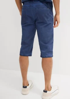 Clearance Stretch-Long-Bermuda in gewaschener Optik, Regular Fit Herren Große Größen|Shorts