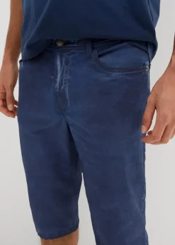 Clearance Stretch-Long-Bermuda in gewaschener Optik, Regular Fit Herren Große Größen|Shorts