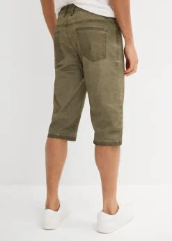Sale Stretch-Long-Bermuda in gewaschener Optik, Regular Fit Herren Hosen|Shorts