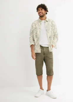 Sale Stretch-Long-Bermuda in gewaschener Optik, Regular Fit Herren Hosen|Shorts