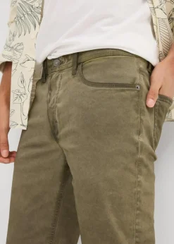 Sale Stretch-Long-Bermuda in gewaschener Optik, Regular Fit Herren Hosen|Shorts