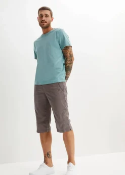 New Stretch-Long-Bermuda mit Komfortschnitt, Regular Fit Herren Große Größen|Shorts
