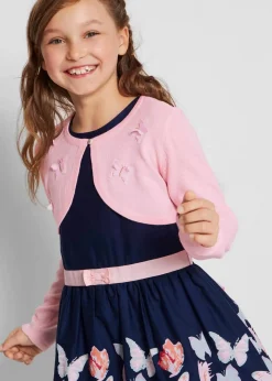 Kinder bonprix Mädchen 2-8 Jahre·Sweat & Strick|Strickbolero mit Schmetterlings-Applikationen
