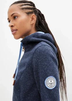 Damen bonprix Jacken & Mäntel|Sweat|Strickfleecejacke mit Kapuze