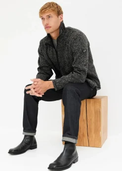 Clearance Strick-Fleecejacke mit Teddyfutter Herren Große Größen|Outdoorbekleidung
