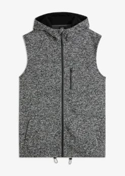 Sale Strickfleece-Weste mit Kapuze Herren Große Größen|Outdoorbekleidung