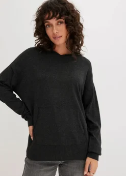 Best Strick-Hoodie mit Kängurutasche aus Viskose-Mix Damen Bekleidung·Umstandsmode|Strickmode
