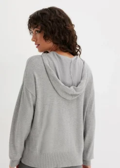 Damen bonprix Bekleidung·Umstandsmode|Strickmode|Strick-Hoodie mit Kängurutasche aus Viskose-Mix