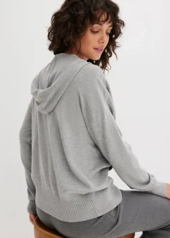 Damen bonprix Bekleidung·Umstandsmode|Strickmode|Strick-Hoodie mit Kängurutasche aus Viskose-Mix