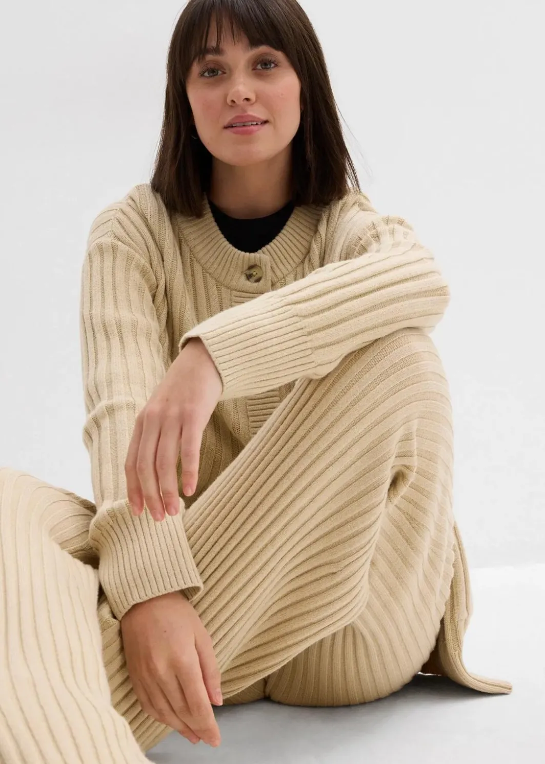 Damen bonprix Bekleidung·Kleider|Hosen|Strickhose aus softem Viskose-Mix