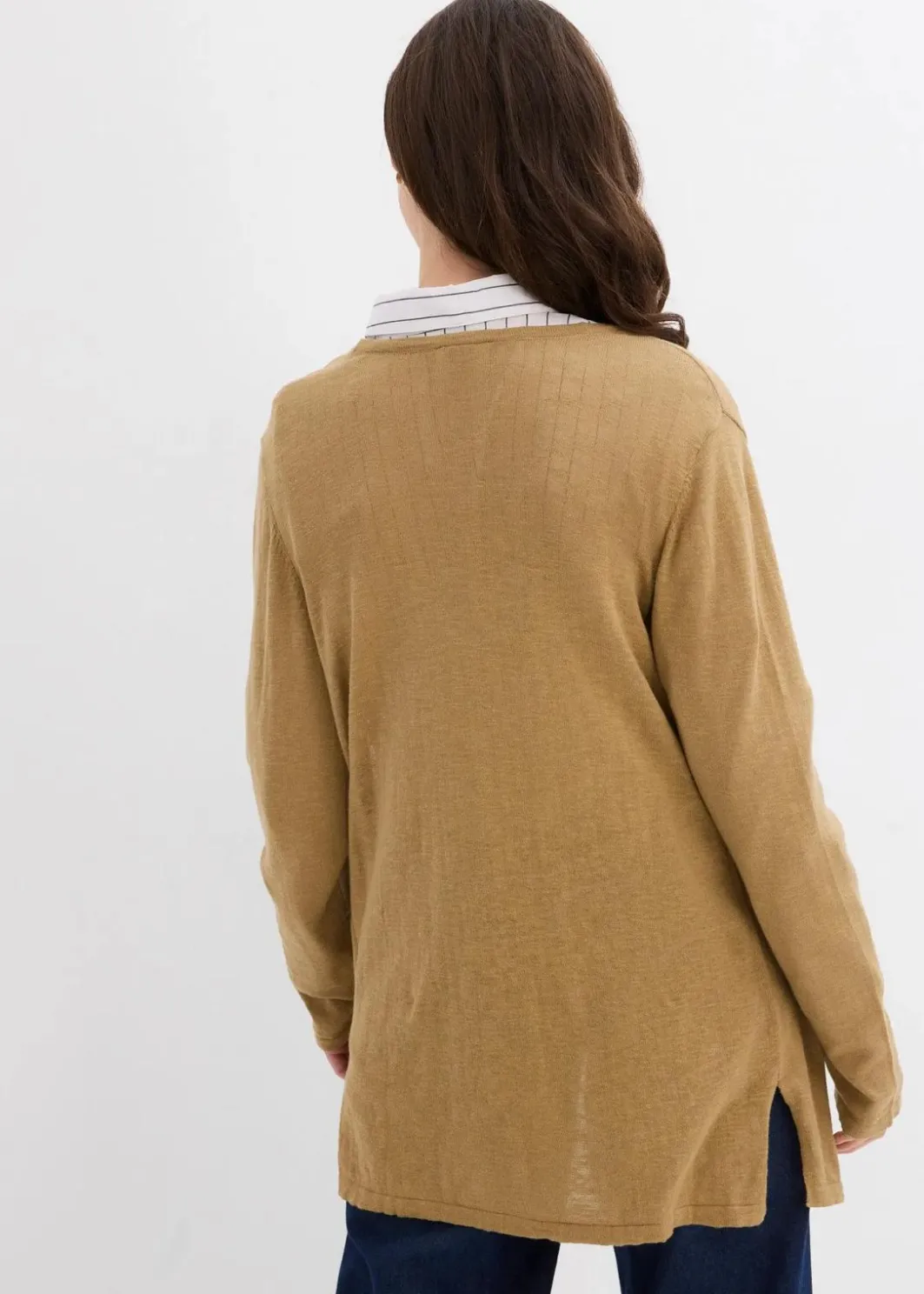 Damen bonprix Bekleidung·Umstandsmode|Pullover & Strickjacken|Strickjacke aus reiner leichter Baumwoll-Slub Qualität