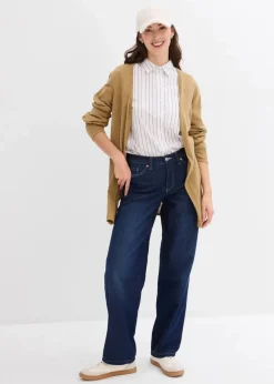 Damen bonprix Bekleidung·Umstandsmode|Pullover & Strickjacken|Strickjacke aus reiner leichter Baumwoll-Slub Qualität