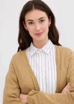 Damen bonprix Bekleidung·Umstandsmode|Pullover & Strickjacken|Strickjacke aus reiner leichter Baumwoll-Slub Qualität