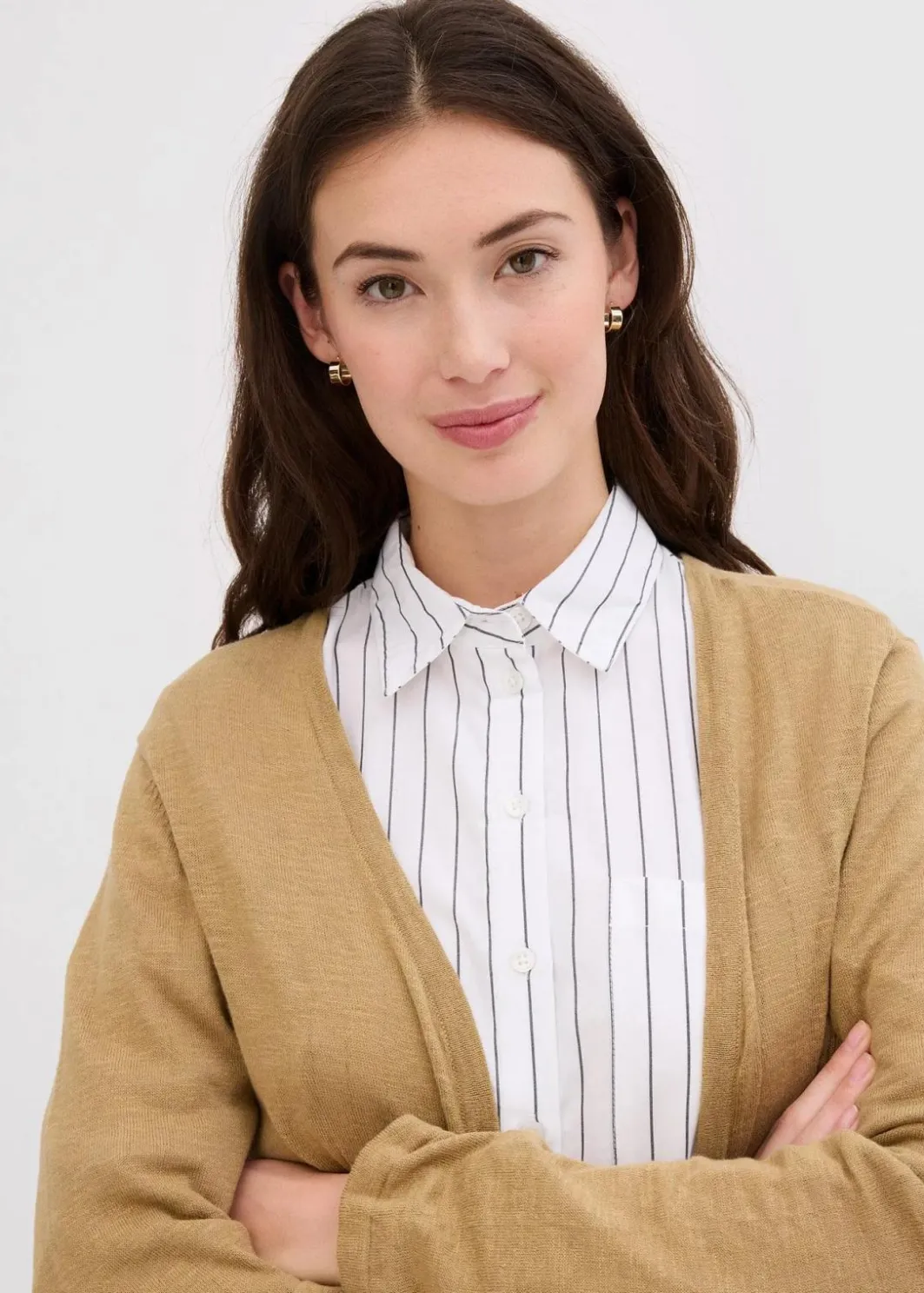 Damen bonprix Bekleidung·Umstandsmode|Pullover & Strickjacken|Strickjacke aus reiner leichter Baumwoll-Slub Qualität
