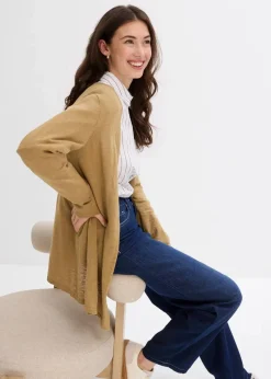 Damen bonprix Bekleidung·Umstandsmode|Pullover & Strickjacken|Strickjacke aus reiner leichter Baumwoll-Slub Qualität