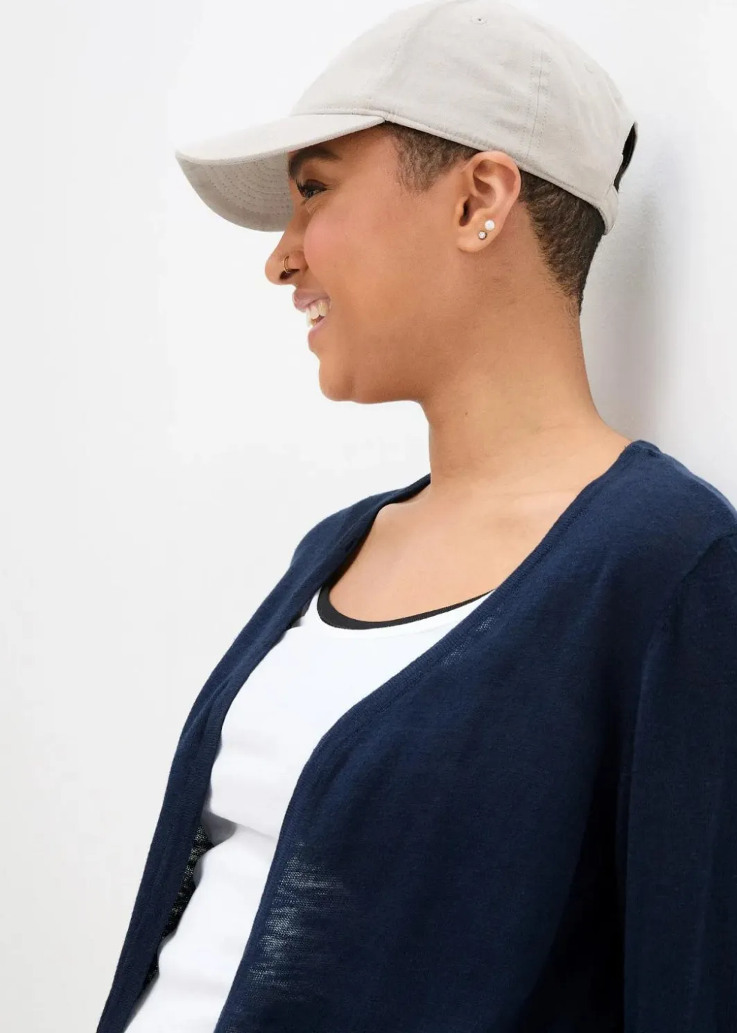 Damen bonprix Bekleidung·Umstandsmode|Pullover & Strickjacken|Strickjacke aus reiner leichter Baumwoll-Slub Qualität