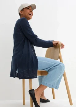 Damen bonprix Bekleidung·Umstandsmode|Pullover & Strickjacken|Strickjacke aus reiner leichter Baumwoll-Slub Qualität