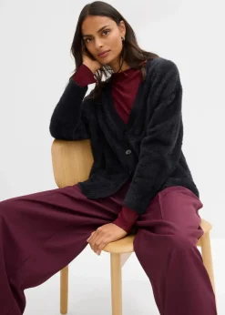Damen bonprix Pullover & Strickjacken|Strickmode|Strickjacke aus Viskose-Mix