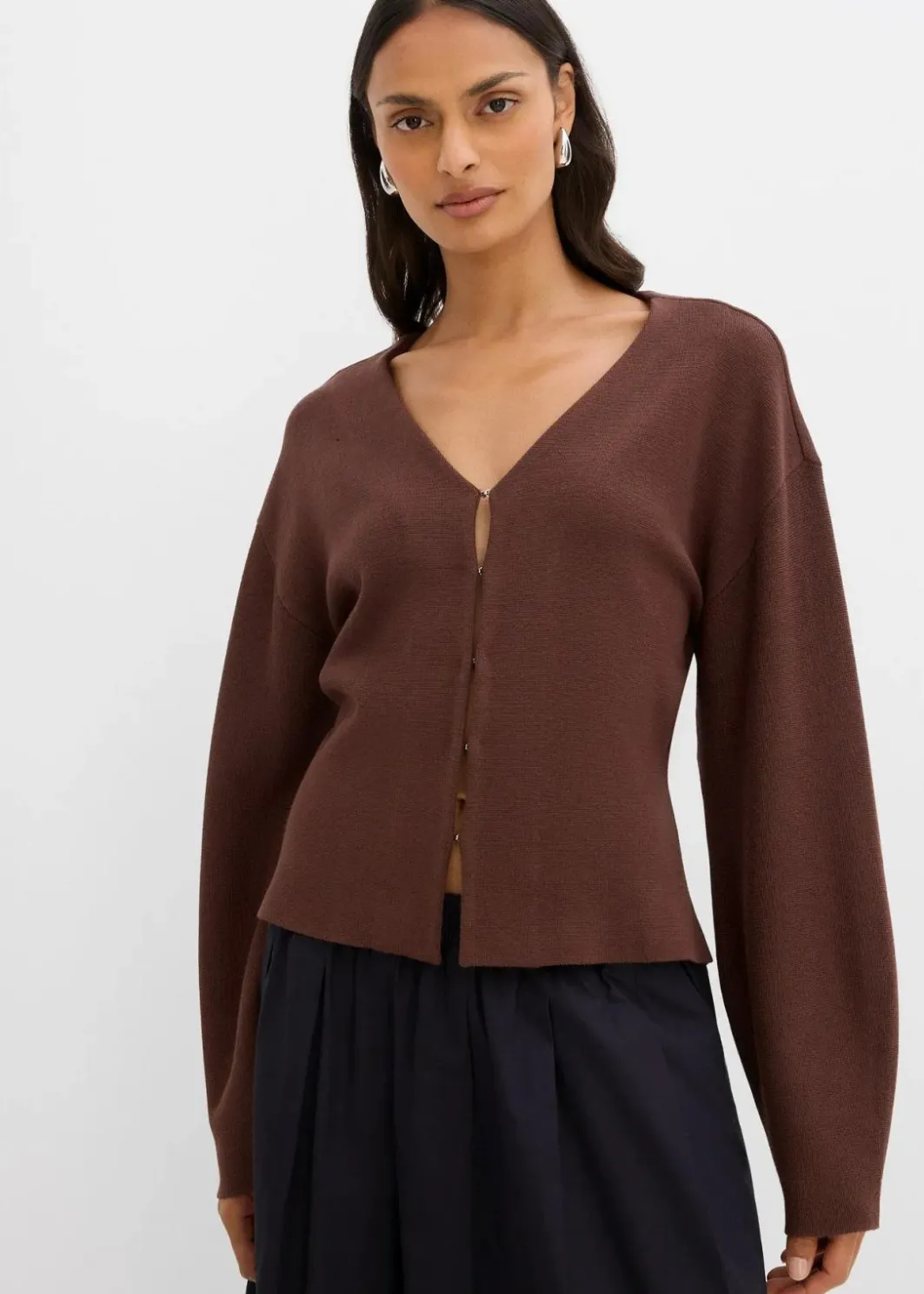 Damen bonprix Pullover & Strickjacken|Strickmode|Strickjacke aus Viskose-Mix