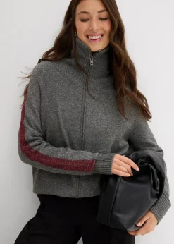 Damen bonprix Strickmode|Pullover & Strickjacken|Strickjacke aus weichem Woll-Mix