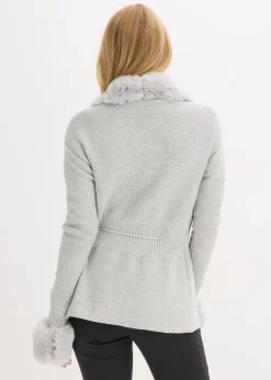 Clearance Strickjacke mit abnehmbarem Fellimitat Damen Bekleidung·Umstandsmode|Bekleidung·Jeans