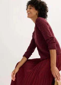Damen bonprix Bekleidung·Umstandsmode|Strickmode|Strickjacke mit Glitzersteinchen