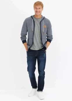 Herren bonprix Große Größen|Pullover & Strickjacken|Strickjacke mit Kapuze aus reiner Baumwolle