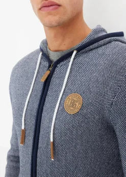 Herren bonprix Große Größen|Pullover & Strickjacken|Strickjacke mit Kapuze aus reiner Baumwolle
